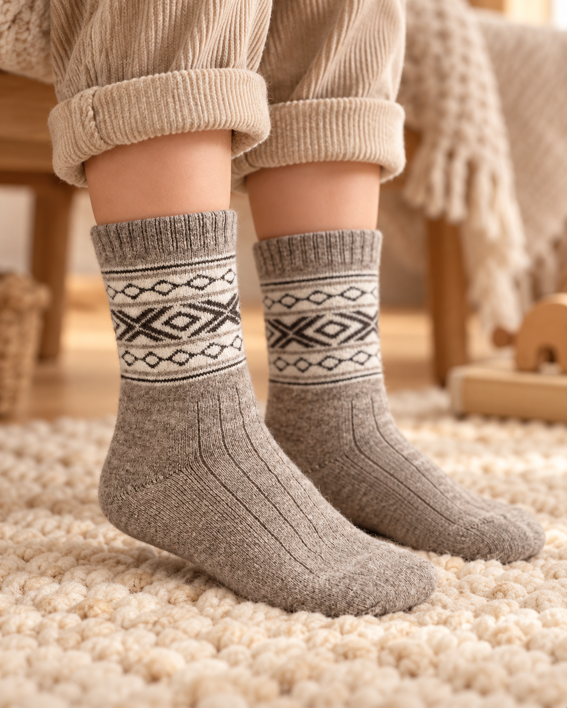 Kinder-Wollsocken aus der Mongolei